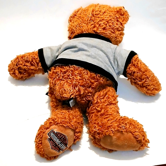 Harley-Davidson Motorcycles Italy Bear Beanbag Plush Brown Black Gray 14 Inches - Picture 2 of 4